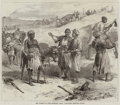 Der Isthmus des Suezkanals, Arbeiter entfernen Erde von Arthur Hopkins
