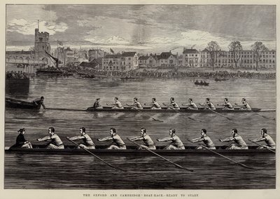 Das Oxford und Cambridge Boot-Rennen, bereit zum Start von Arthur Hopkins