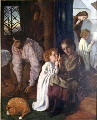 Schlafenszeit, ca. 1862 von Arthur Hughes
