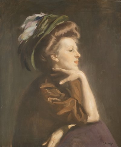 Porträt einer Dame mit Hut von Arthur Kampf