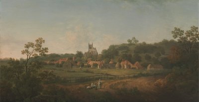 Eine entfernte Ansicht des Dorfes und der Kirche von Hythe, Kent von Arthur Nelson