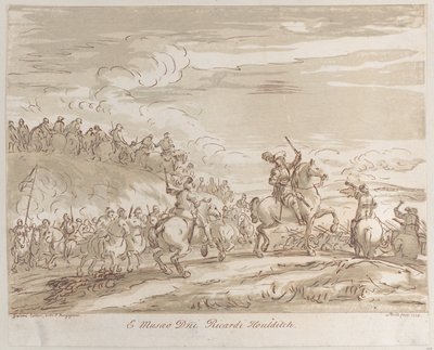 Kavallerie im Angriff, mit einer zentralen Figur auf einem Pferd, die ein Schwert erhebt, 1735 von Arthur Pond