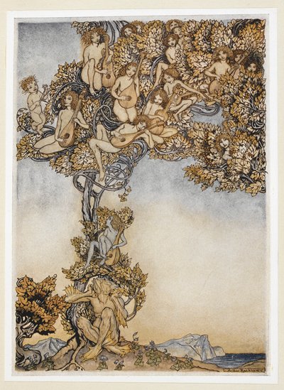 AKT III: Szene II, Zeile 146
Manchmal werden tausend klingende Instrumente
Um meine Ohren summen von Arthur Rackham
