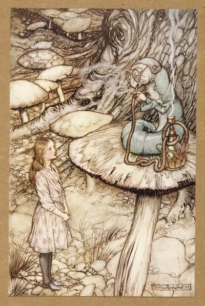 Ratschlag von einer Raupe (aus Alice im Wunderland von Lewis Carroll) von Arthur Rackham