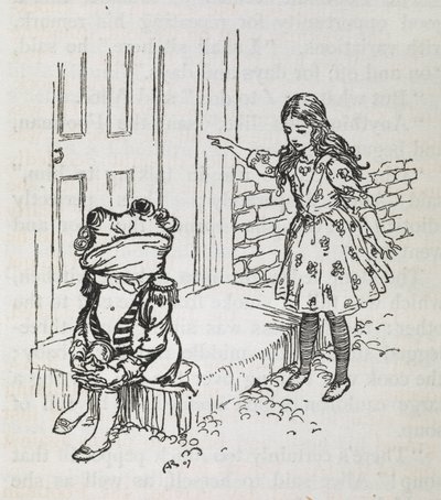 Alice und ein Frosch als Diener verkleidet von Arthur Rackham