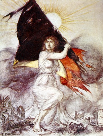 Allegorie Belgiens während des Ersten Weltkriegs, Zeichnung von Arthur Rackham von Arthur Rackham