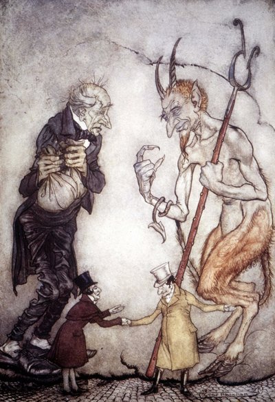 Weihnachtsgeschichte von Charles Dickens (1812 - 1872), Illustration von Arthur Rackham (1867-1939) von Arthur Rackham