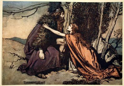 Vater! Vater! Sag mir, was dir fehlt, mit Bestürzung erfüllst du dein Kind!, 1910 von Arthur Rackham
