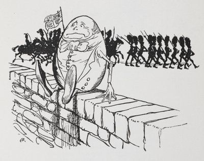 Humpty Dumpty saß auf einer Mauer von Arthur Rackham