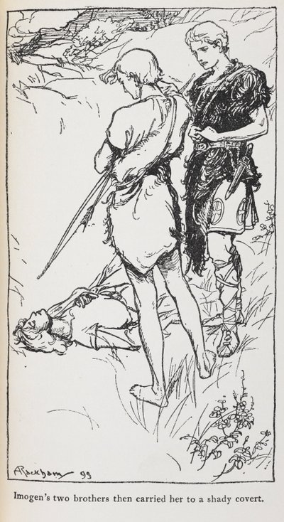 Illustration von Imogen und ihren Brüdern aus Cymbeline von Arthur Rackham