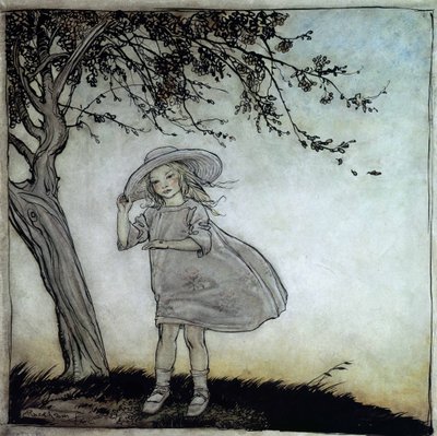 Marienkäfer, Marienkäfer flieg nach Hause, Illustration aus Mother Goose, die alten Kinderreime, veröffentlicht 1913 von Arthur Rackham