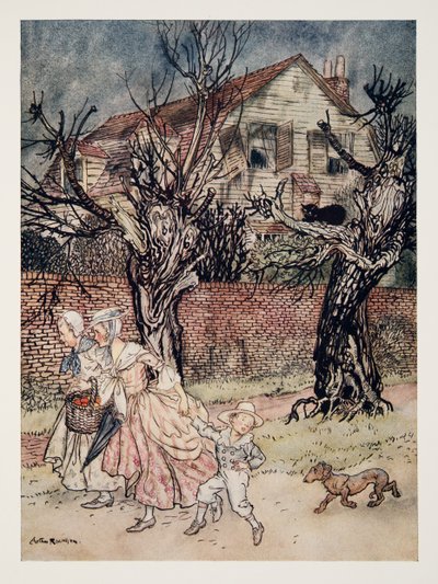 Wunderbare Geschichten von verfluchten Feldern, verfluchten Bächen und verfluchten Häusern, aus Die Legende von Sleepy Hollow von Washington Irving (1783 - 1859), veröffentlicht 1928 von Arthur Rackham