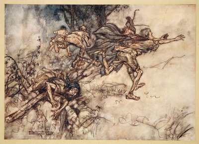O monströs! O seltsam! Wir sind heimgesucht. Betet, Meister! Flieht, Meister! Hilfe!, Illustration aus 