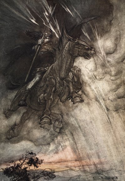 Wütend, Wotan reitet zum Felsen! Wie ein Sturmwind kommt er!, Frontispiz zu 