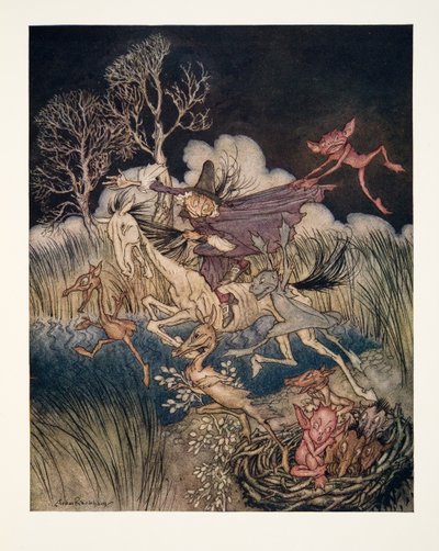 Der Albtraum mit ihren neunfachen Schrecken (aus Die Legende von Sleepy Hollow von Washington Irving) von Arthur Rackham