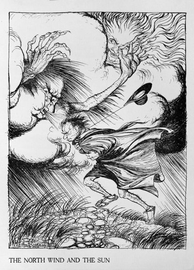 Der Nordwind und die Sonne, Illustration aus 