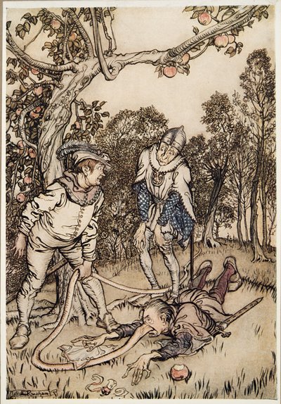 Der Nasenbaum, aus Brüderchen & Schwesterchen und andere Märchen der Brüder Grimm, veröffentlicht 1917 von Arthur Rackham