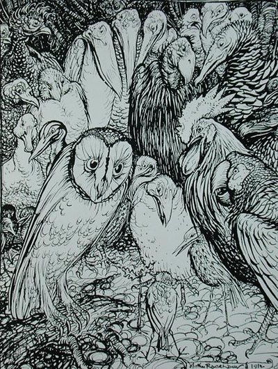 Die Eule und die Vögel, Illustration aus 