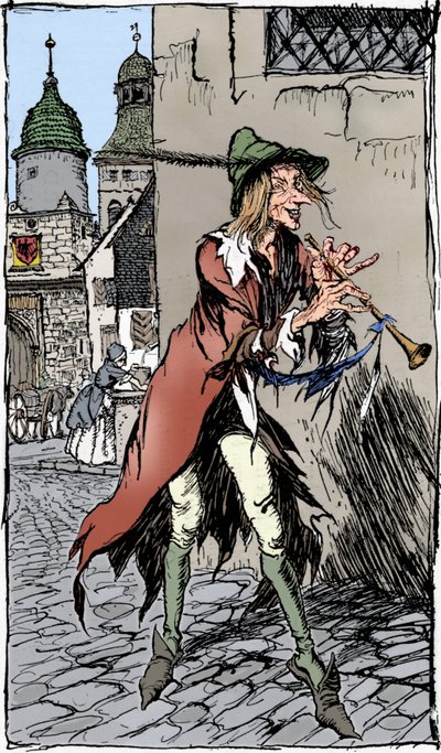 Der Rattenfänger von Hameln, 1934 von Arthur Rackham