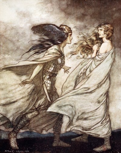 Der Ring an deiner Hand - ...ach, sei angefleht! Für Wotan wirf ihn weg! von Arthur Rackham