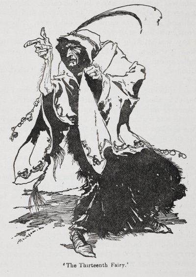 Die dreizehnte Fee aus Dornröschen von Arthur Rackham