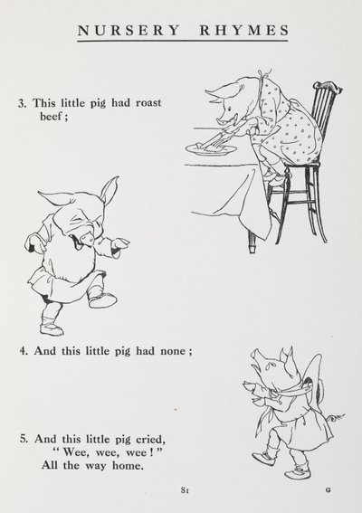 Dieses kleine Schwein ging auf den Markt - Kinderreim von Arthur Rackham