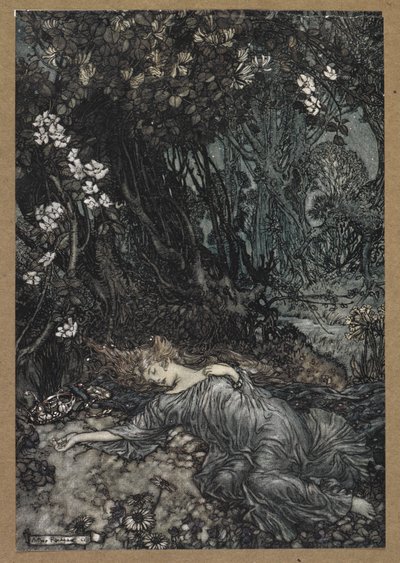 Titania liegt schlafend. Eine Szene aus 