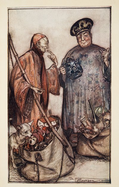Zwei dieser Weisen ?.Wie Hausierer unter uns, aus Gullivers Reisen von Jonathon Swift von Arthur Rackham