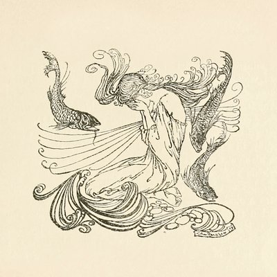 Undine steigt weinend aus dem Brunnen, aus 
