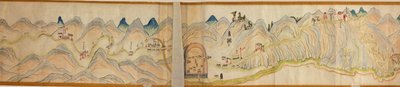 16.000. geliefert. Nach Norden ausgerichtet. Reliefdarstellung bildlich. Zeigt den Wei-Fluss in Baoji Xian, Shanxi Sheng bis Shu Dao an der Grenze Shanxi-Sichuan. Zeigt Siedlungen, Rastplätze, Stationen, Gasthäuser, Tempel, Gebirgspässe, Mauern von Arthur W. Hummel