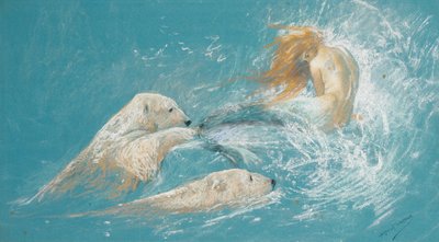 Eine Meerjungfrau und Eisbären von Arthur Wardle