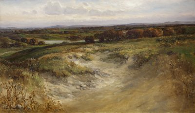 Landschaft; früher als Hintergrund in einem Naturkundevitrine verwendet von Arthur Wilde Parsons
