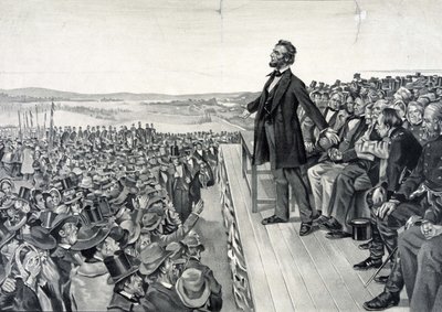 Abraham Lincoln hält seine berühmte Rede am 19. November 1863 von Artist Unknown
