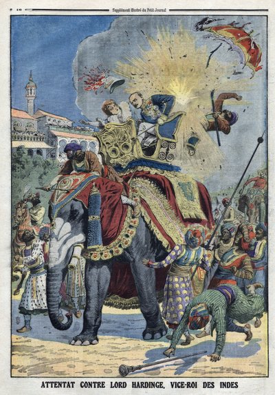 Angriff auf Lord Charles Hardinge, Vizekönig von Indien in Delhi von Artist Unknown