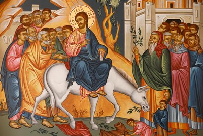 Jesu Einzug in Jerusalem am Palmsonntag. St. Elie Kirche, Rabieh, 2022 von Artist Unknown