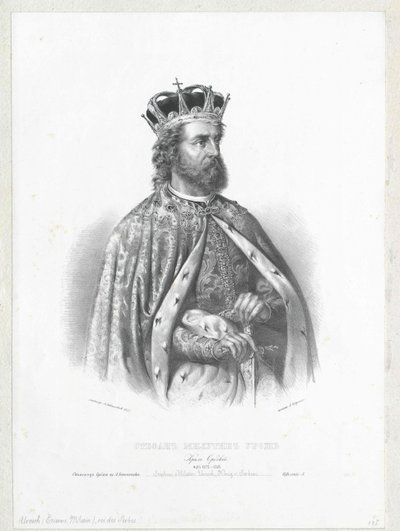 König von Serbien Stefan Urosch II von Artist Unknown