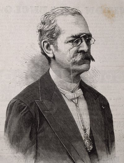 PALMA, Ricardo (1833-1919). Peruanischer Autor, Gelehrter, Bibliothekar und Politiker. Gravur. von Artist Unknown