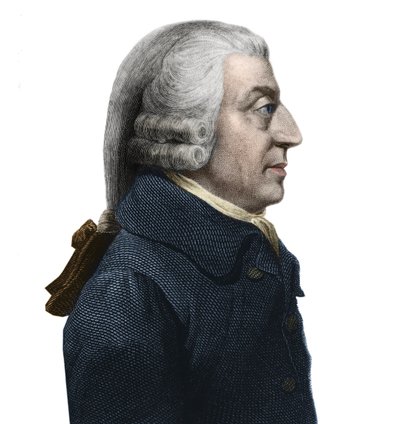 Porträt von Adam Smith, schottischer Philosoph und Wirtschaftspionier von Artist Unknown