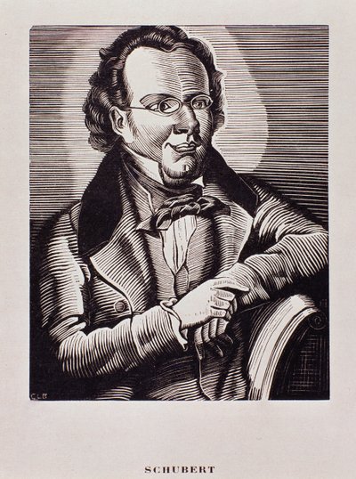 Porträt von Franz Schubert (Karikatur) von Artist Unknown