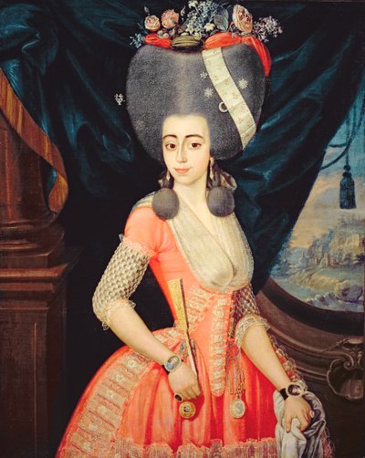 Porträt einer eleganten Dame, ca. 1790 von Artist Unknown