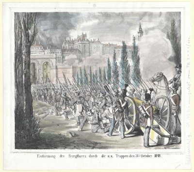Sturm auf das Burgtor durch die k. k. Truppen am 31. Oktober 1848 von Artist Unknown