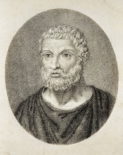 Thales von Milet (6. Jahrhundert v. Chr.). Porträt von Thales von Milet. Stich. von Artist Unknown