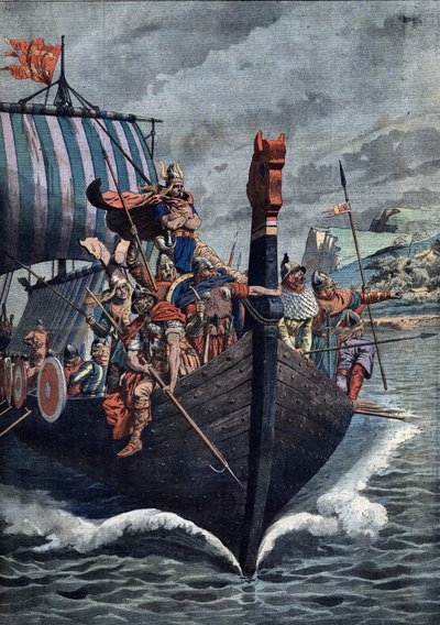 Die Ankunft der Wikinger in der Normandie im 9. Jahrhundert von Artist Unknown