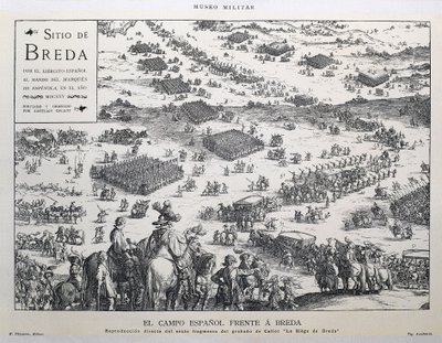 Das spanische Lager vor Breda: direkte Reproduktion des sechsten Fragments des Stichs von Callot 