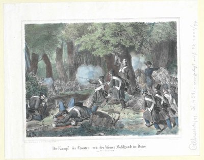 Der Kampf der Kroaten mit der Wiener Mobilgarde im Prater am 28. Oktober 1848 von Artist Unknown