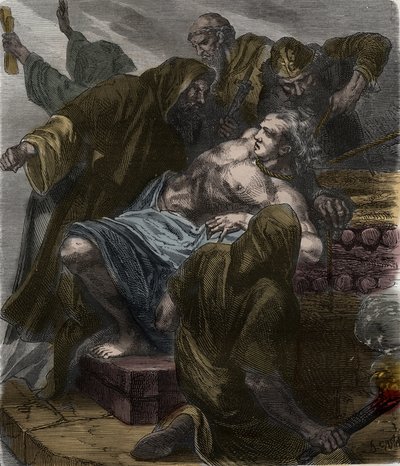 Urbain Grandier auf dem Scheiterhaufen nach den Ereignissen der Besessenheit von Loudun von Artist Unknown