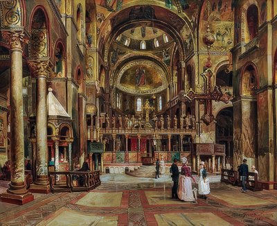 Im Inneren der Basilica di San Marco, Venedig von Arturo Ferrari