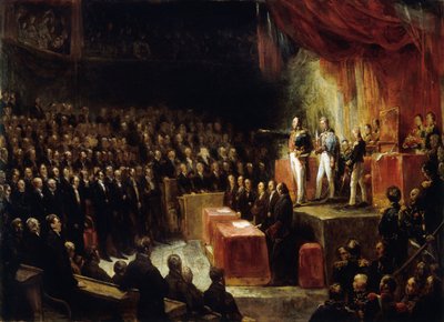 Louis-Philippe leistet den Eid auf die Verfassung vor den Kammern am 9. August 1830, 1830 von Ary Scheffer