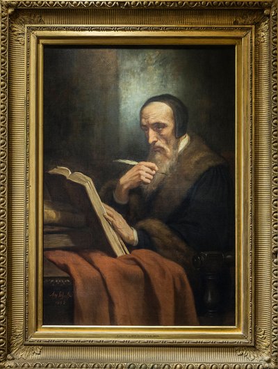 Porträt von John Calvin (Jean Cauvin), französischer Schriftsteller, Theologe und Pastor während der protestantischen Reformation (1509-1564) - Gemälde von Ary Scheffer (1795-1858). Musée de la Vie Romantique - Paris von Ary Scheffer