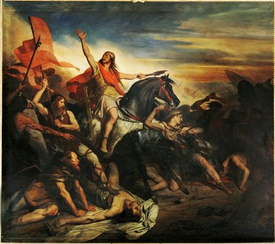 Die Schlacht von Tolbiac zwischen den Alemannen und den Franken von Siegbert von Ary Scheffer